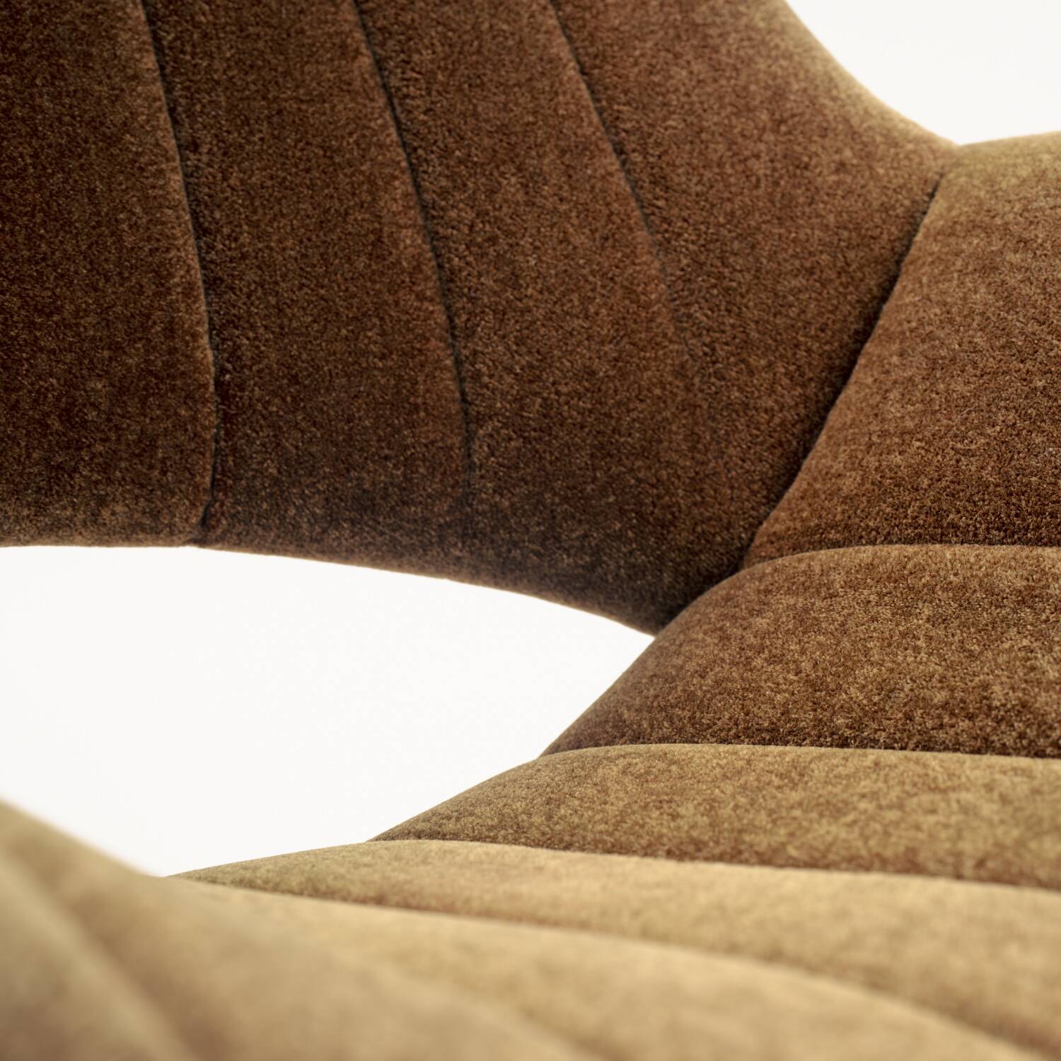Fauteuil pivotant Space Age en mohair vert marron, années 1960