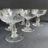 6 Baccarat champagne glasses – Art Nouveau