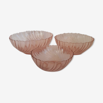 Trio of rosaline salad bowls twisted arcoroc