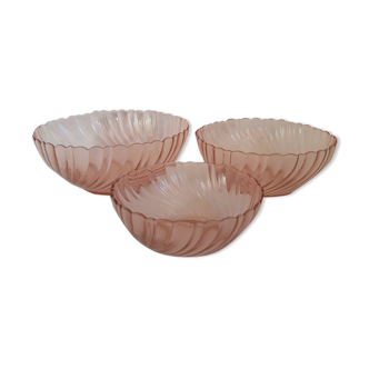 Trio of rosaline salad bowls twisted arcoroc