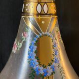 Small glass decanter decorations of enamel flower garland late nineteenth early twentieth