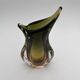 Sommerso Vase Flavio Poli Seguso Murano Green Amber Glass 1950
