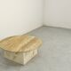 1970s Italian Travertine Minimalist Geometric Coffee Table. Modern/Midcentu