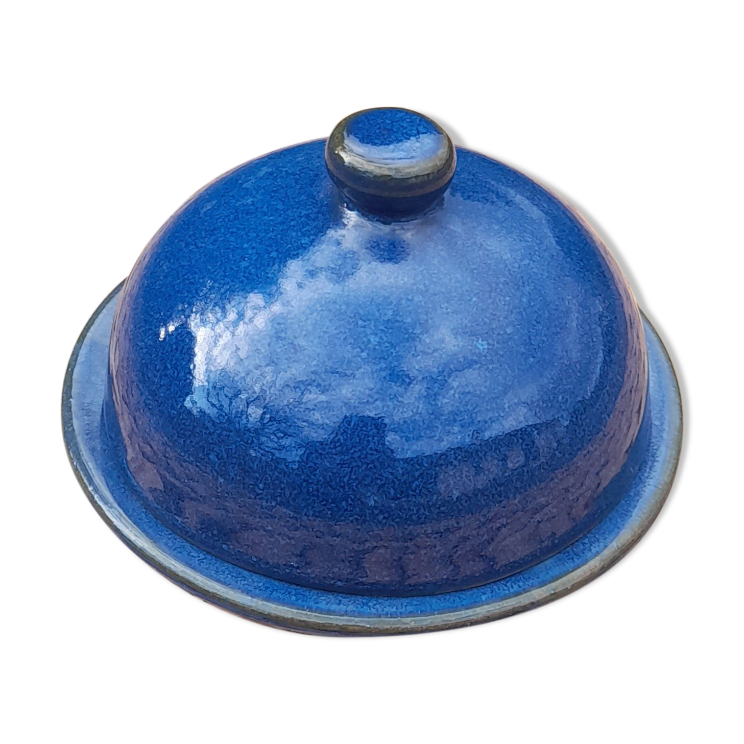 Butter bell in blue ceramic, handmade