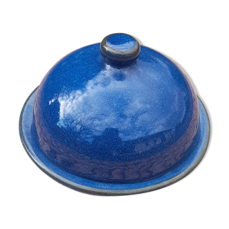 Butter bell in blue ceramic, handmade