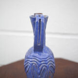 Vase in brutalist blue glazed terracotta 70
