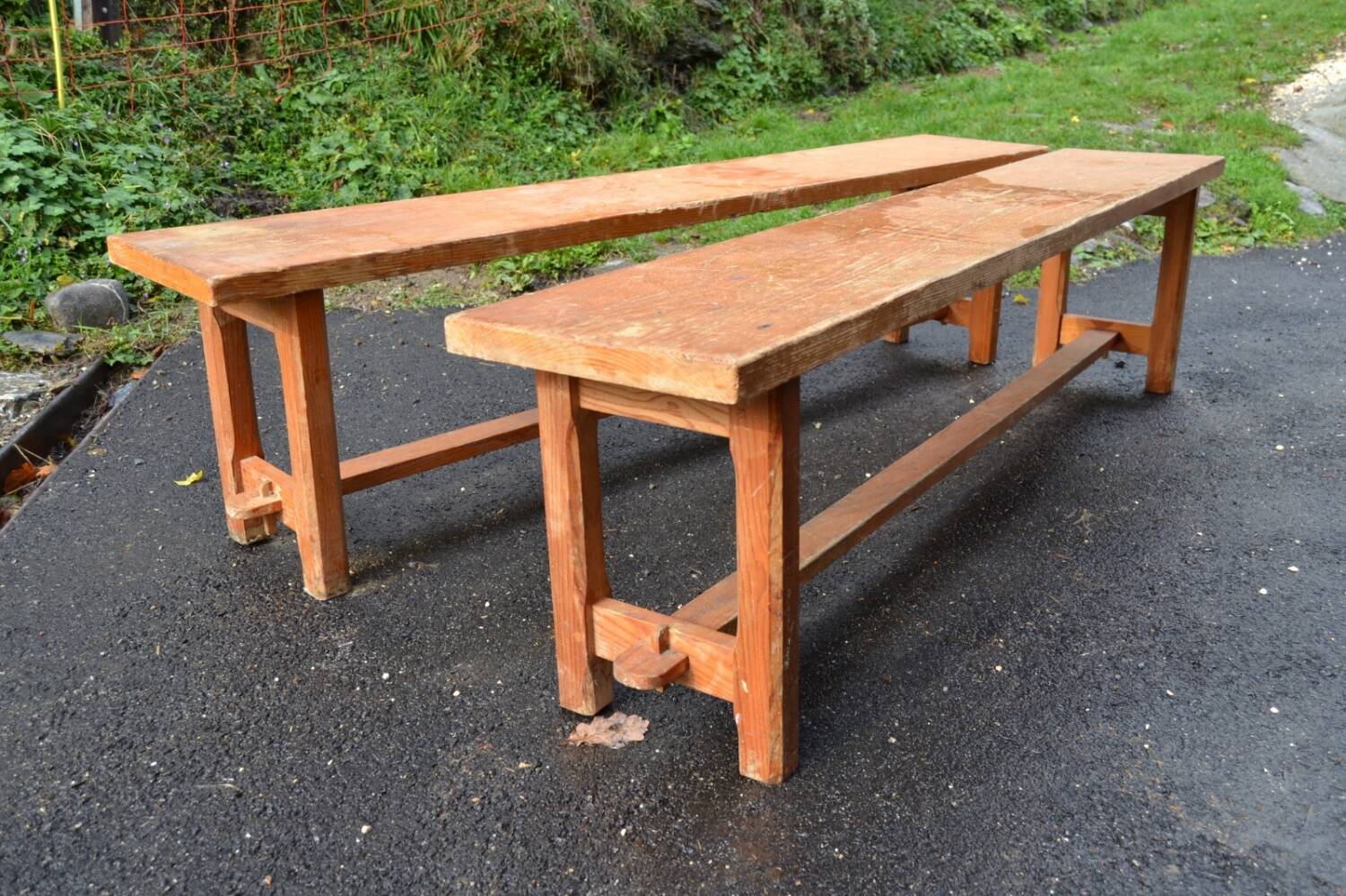 Ancienne paire de banc sapin banc de ferme