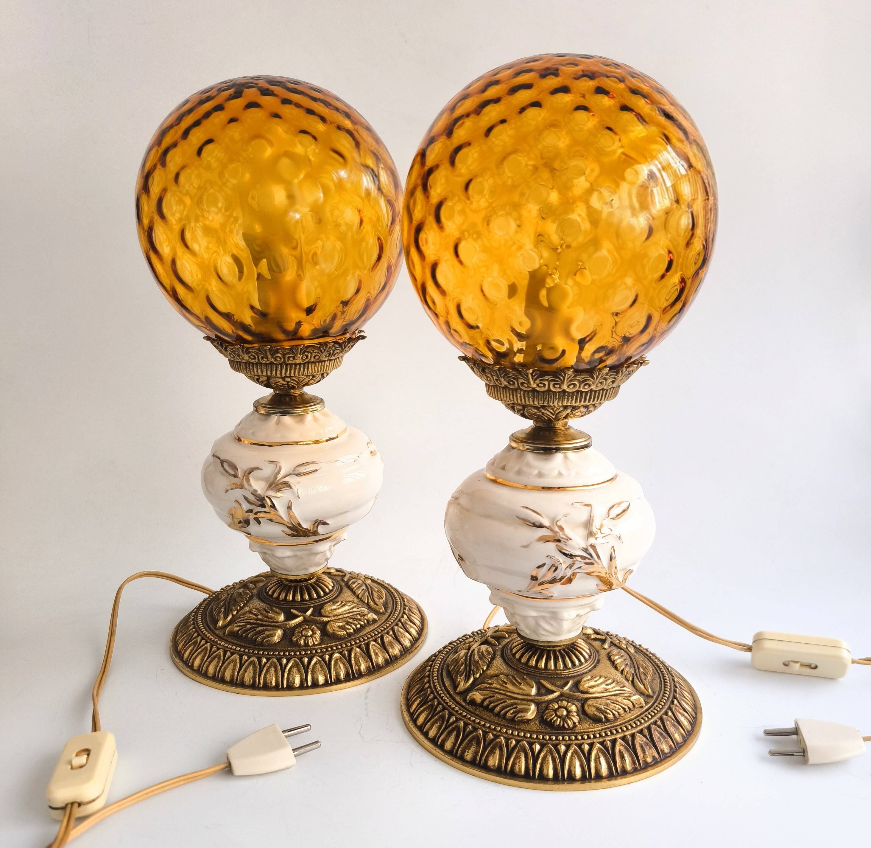 Set of French Hollywood Regency lamps