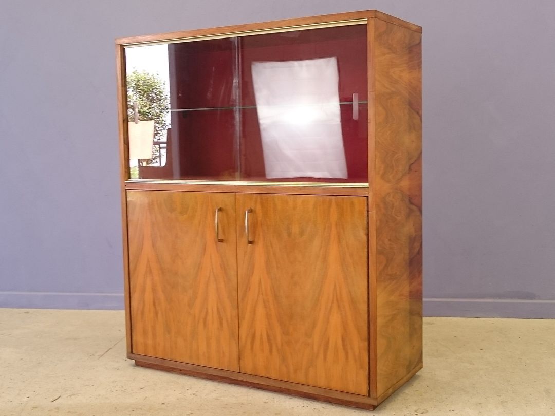 Showcase in blond walnut