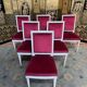 Suite de 6 chaises de style Louis XVI velours rouge