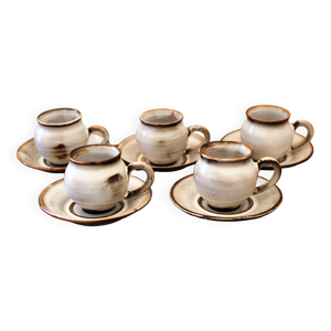 Lot de 5 tasses et sous-tasses