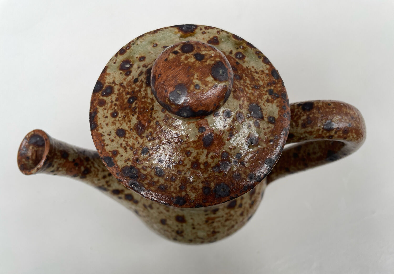Large pyrite stoneware coffee pot, workshop work, 1970.