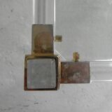 Hollywood Regency coffee table plexiglass, glass, brass, 1970s