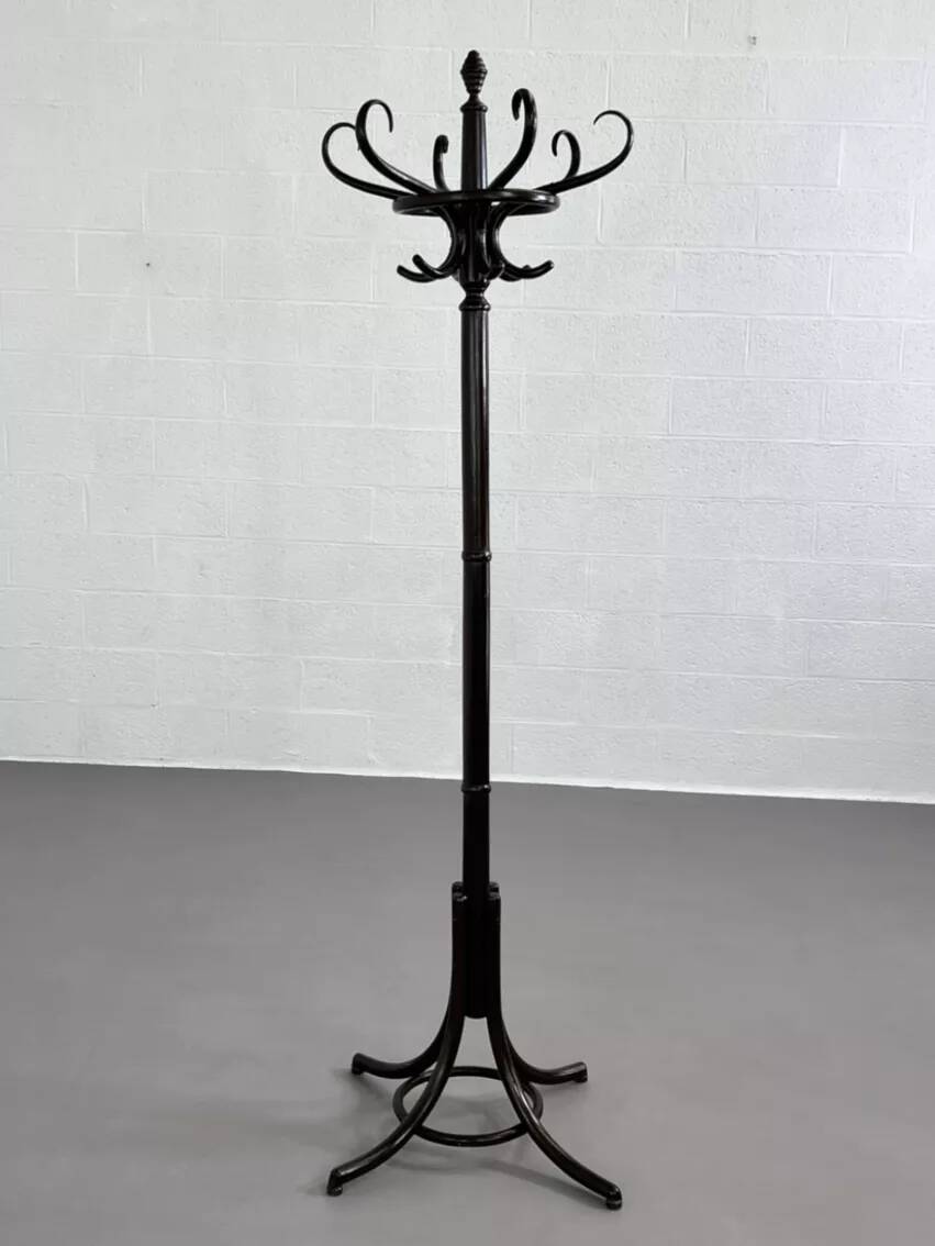 Early 20th century curved wooden coat rack by Thonet | Selency