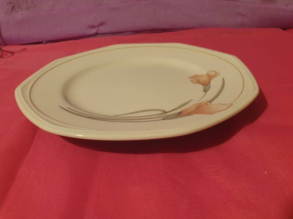 Series of 6 dessert plates Schonwald Germany Art Nouveau decor