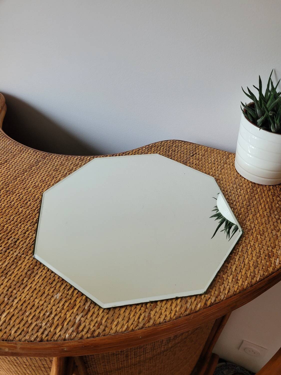 Miroir octogonal biseauté à poser