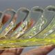 Ancien ravier porte peigne en cristal signe baccarat modele bambou tors jaune