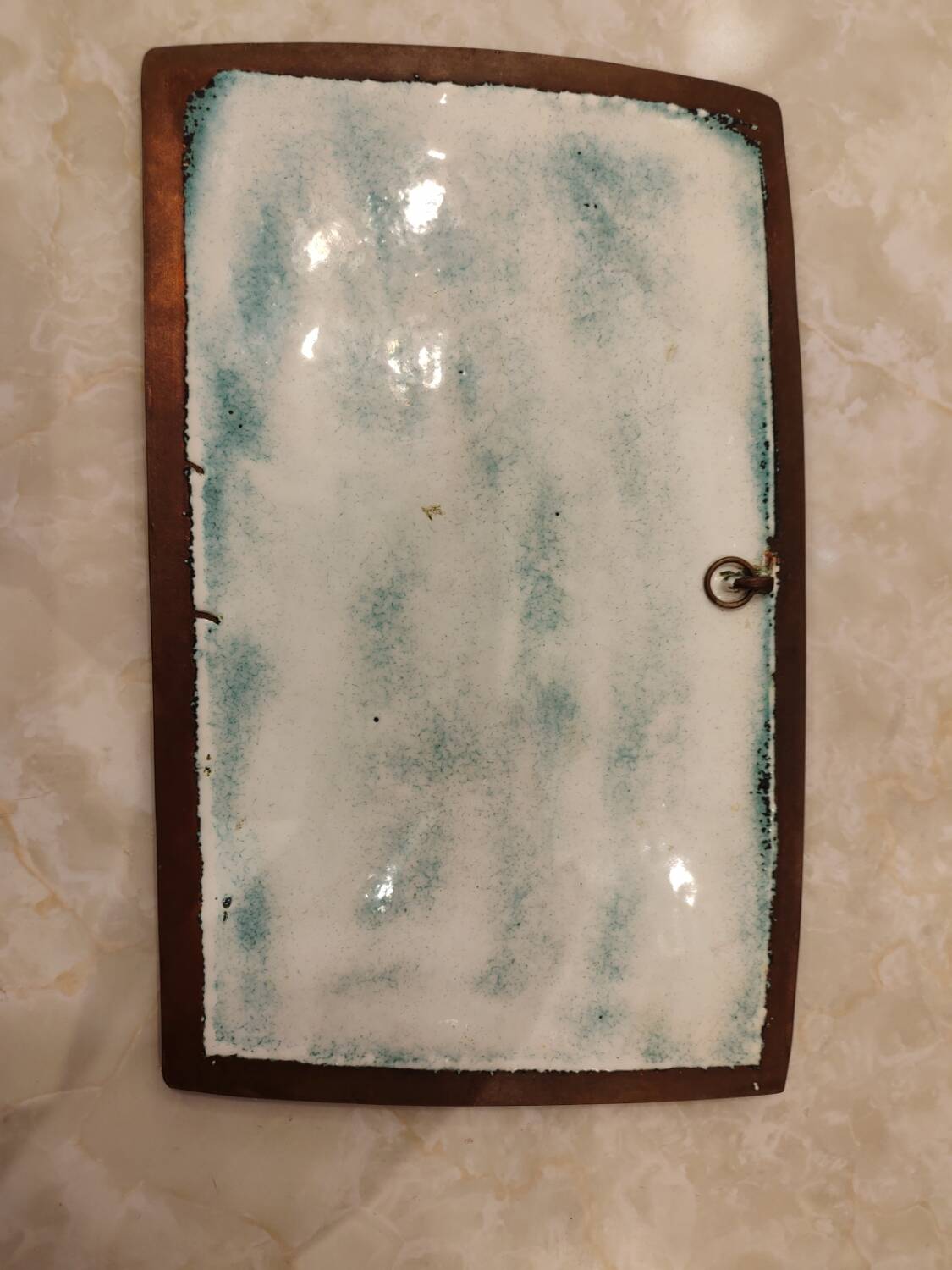 Isaac Lane Muse, brass and enamel plaque.