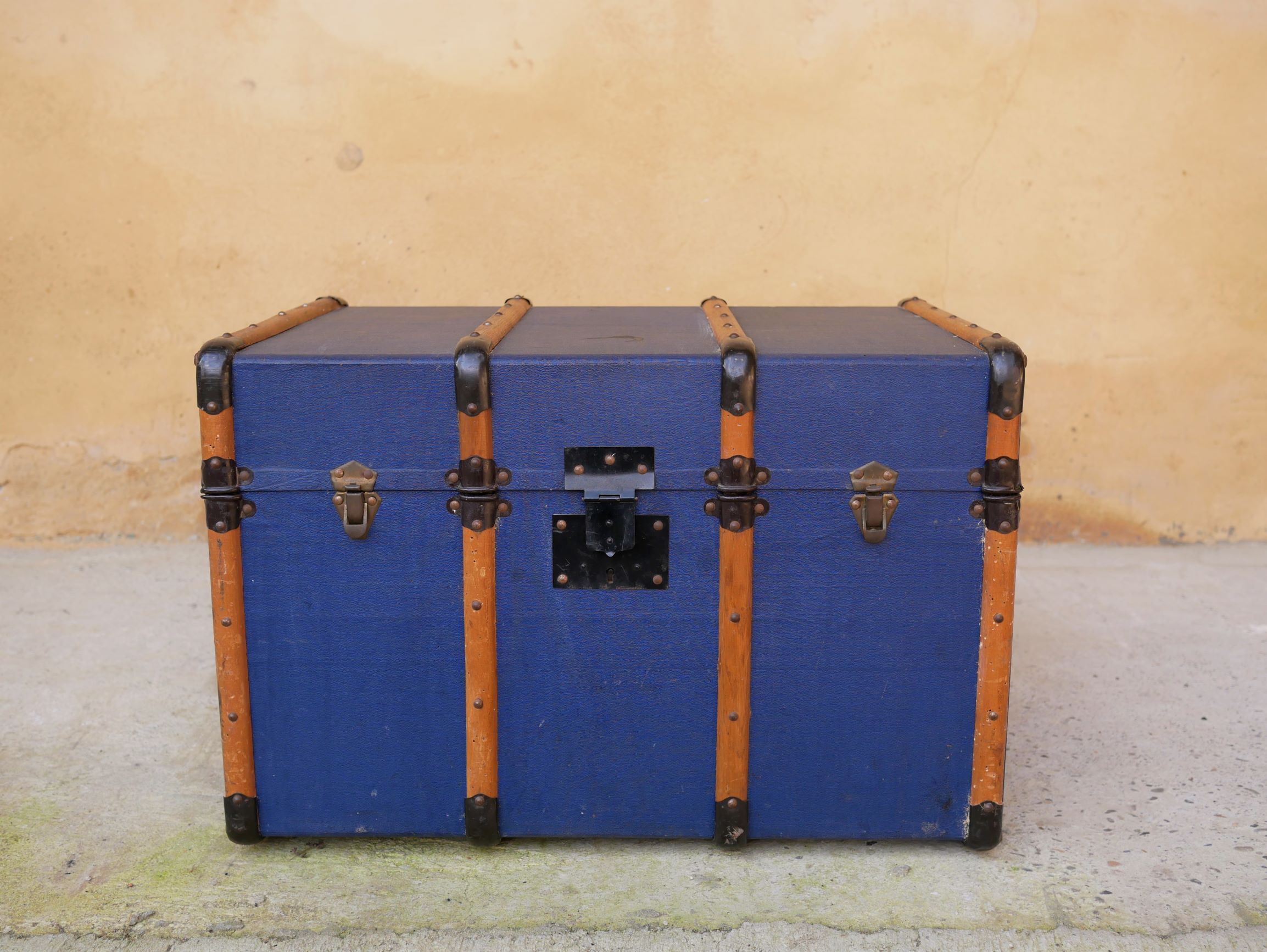 Blue vintage trunk