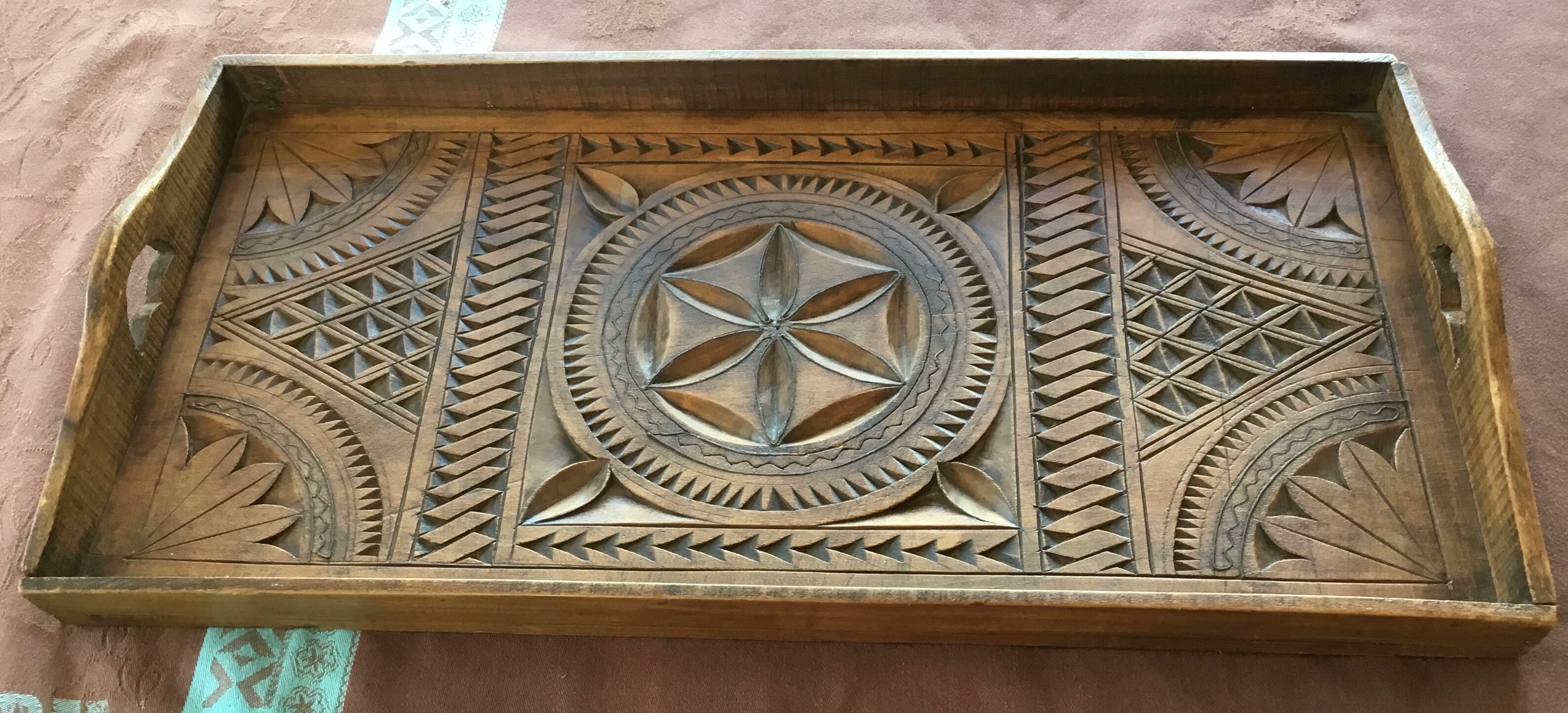 Old wood service tray