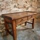 Antique French side table from the 19th century in cherry and oak – circa 1870