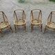 4 chaises boules en rotin vintage