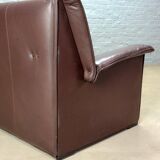Afra and Tobia Scarpa for B&B Italia Chocolate Brown Leather Two Seat Sofas