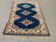 Old turkish kazak rug 140x96 cm vintage carpet, red and blue