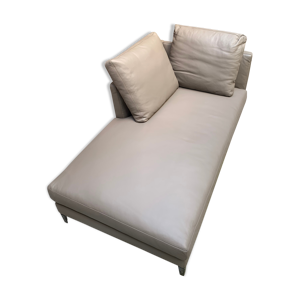Méridienne en cuir gris Minotti