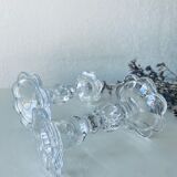 Pair of glass candle holders