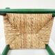 Small vintage children's chair in wood and green straw