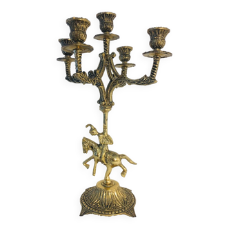 Candlestick, vintage brass candelabra