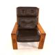 Fauteuil en cuir marron à dossier haut Asko Bonanza par Esko Pajamies