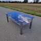 Stainless steel and smoked glass coffee table