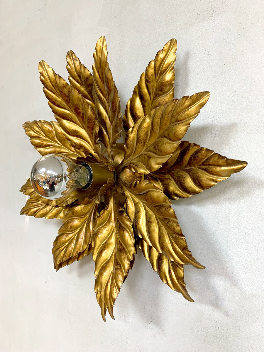 Hans Kogl vintage golden wall lamp