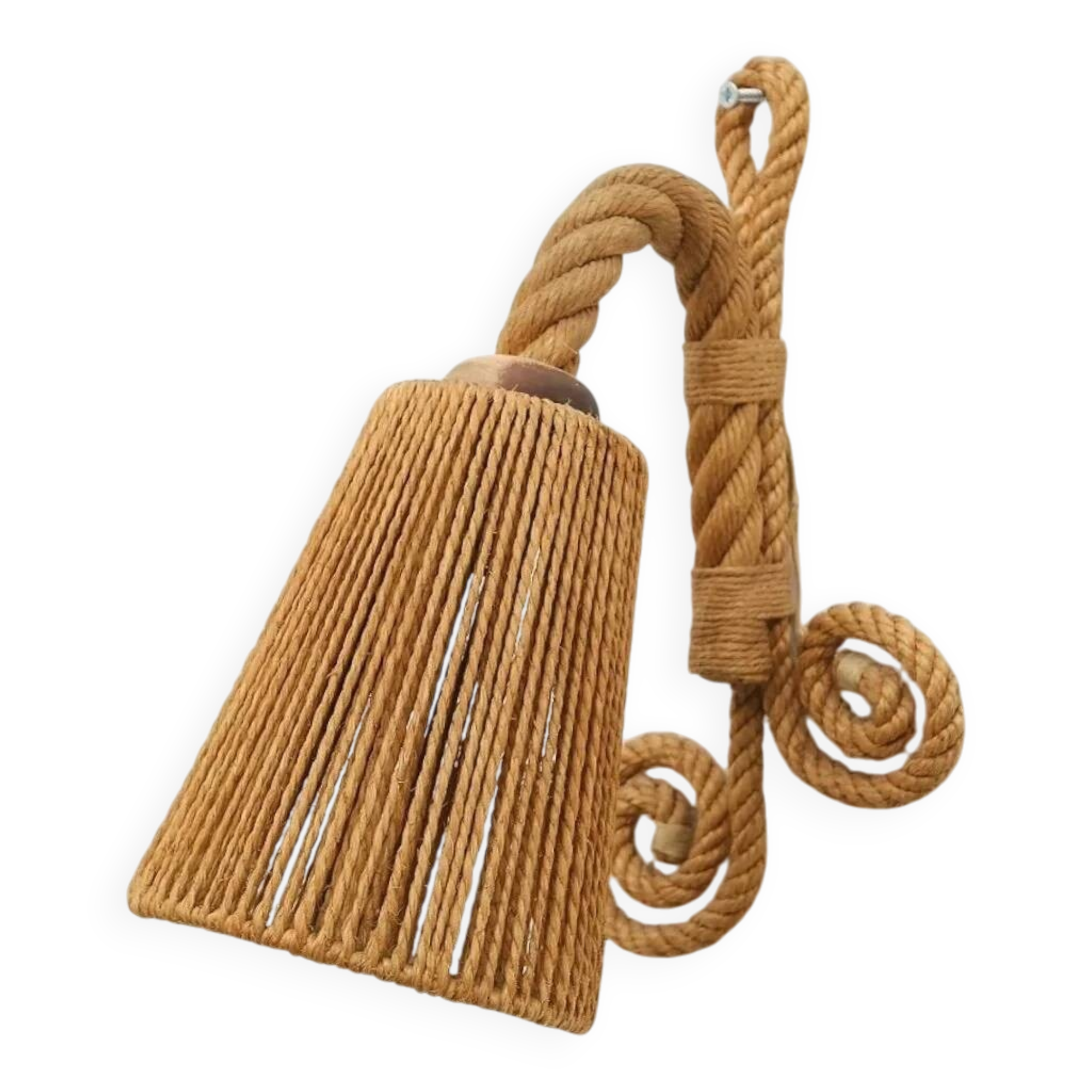 Audoux & minet rope wall light, france 1950