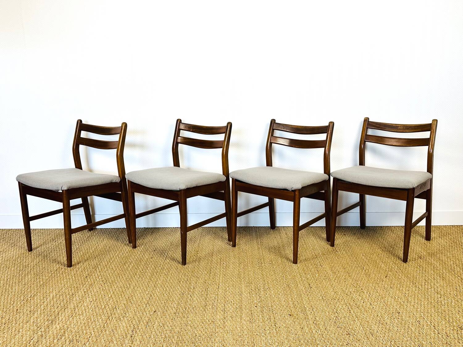 4 Scandinavian teak chairs 1960