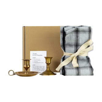 2 candle holders and 2 tea towels — All fire all flame #51