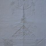 Flat sheet old wire, embroidered & monogrammed AC