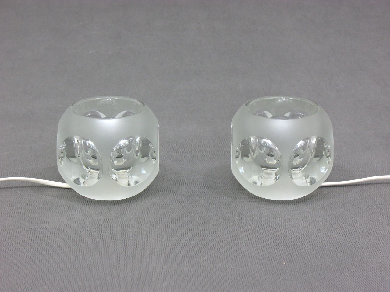 Lampes de table en verre de Peill et Putzler, années 1970, Ensemble de 2