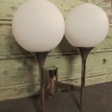 Sciolari applique double chromée globe en verre blanc