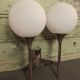 Sciolari double chrome wall light with white glass globe