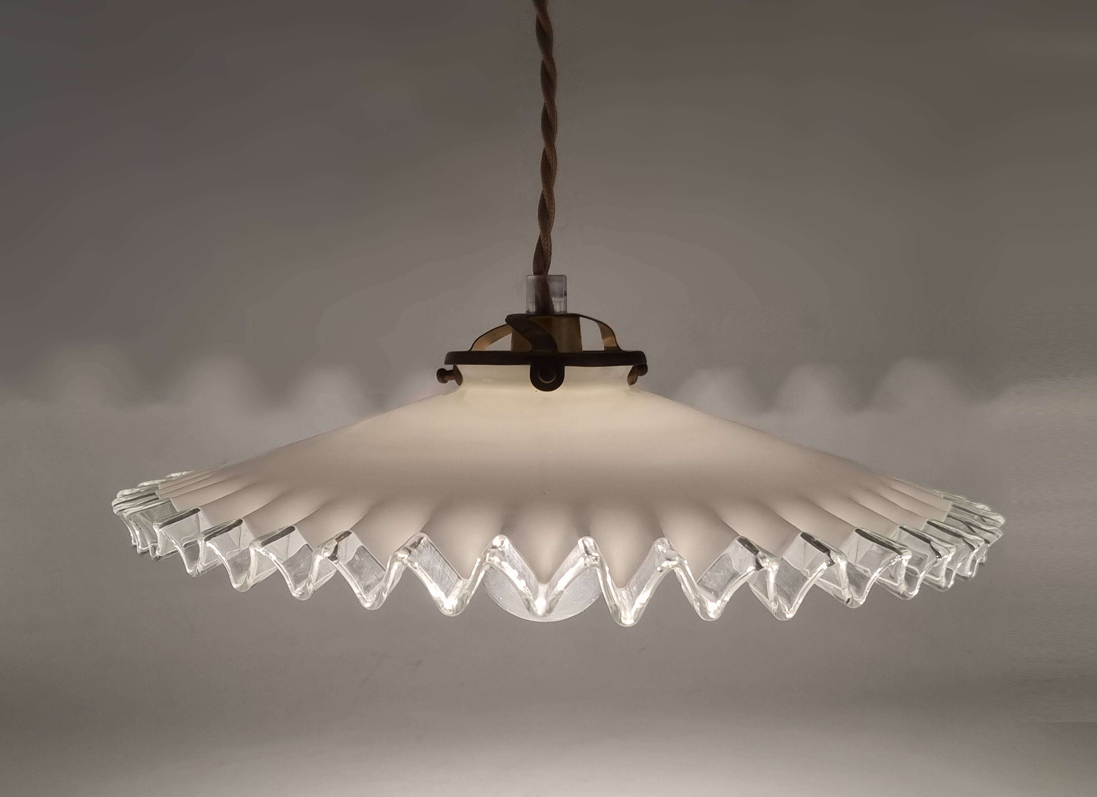 Opaline glass pendant light