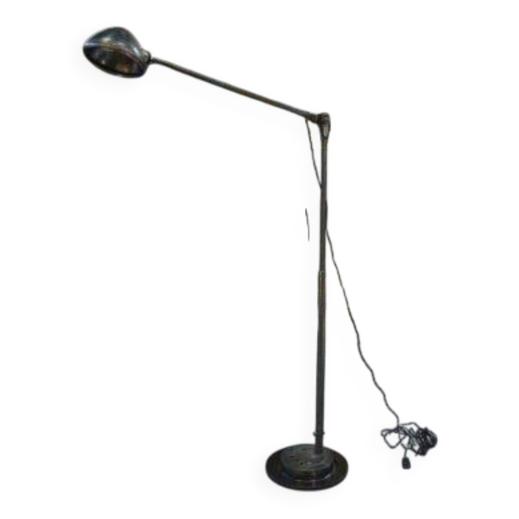 1950s Adjustable Industrial Metal Workshop Floodlight Floor Lamp
