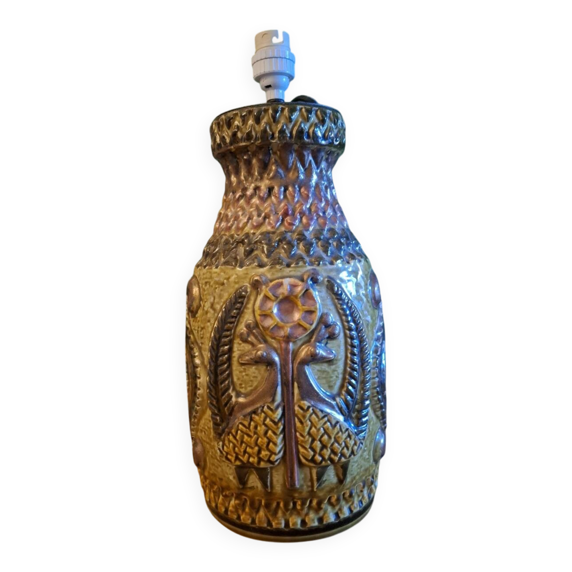 60'S keramik lamp, peacock decor