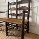 Wood and straw banquette