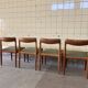 Set of four vintage solid teak dining chairs