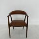 Fauteuil en Teck et Cuir Marron par Th. Harlev pour Farstrup Møbler, années 1960