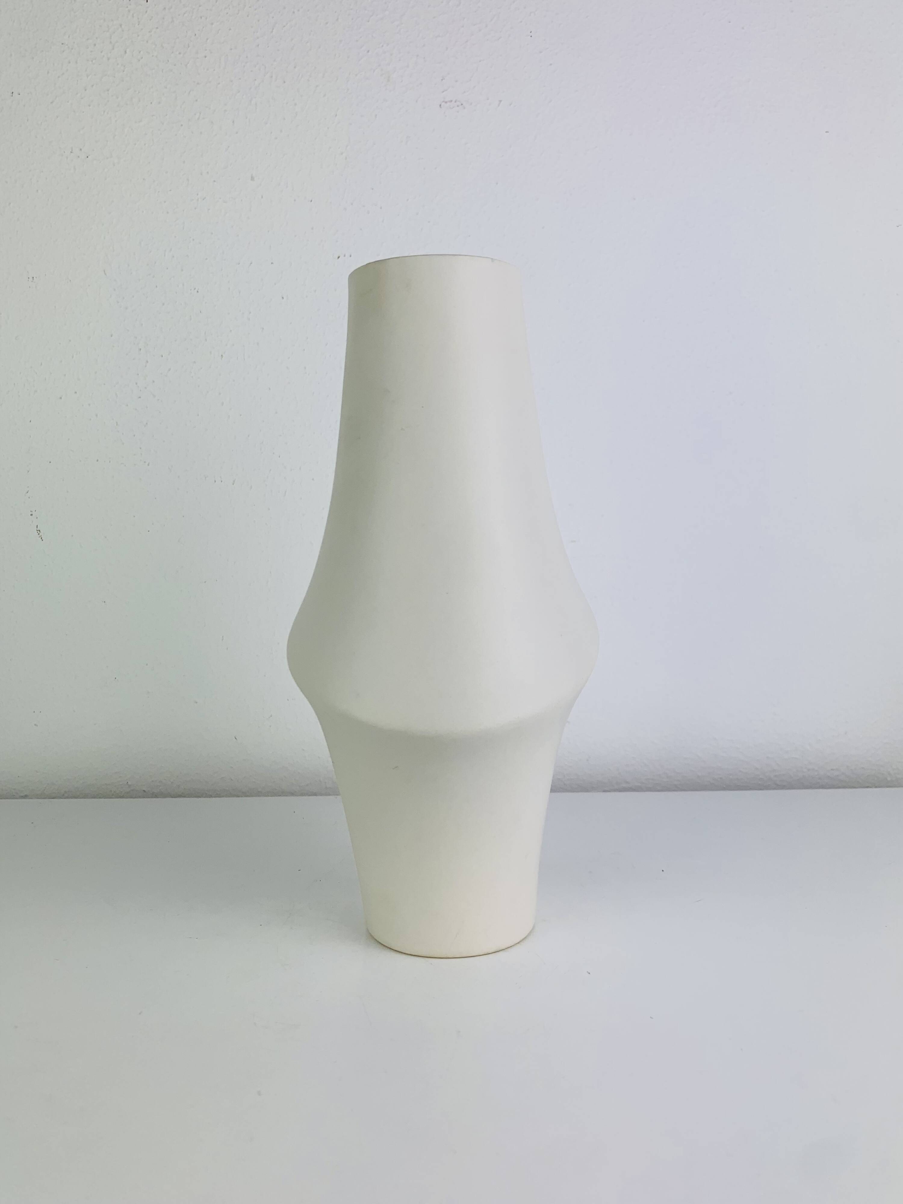 White ceramic vase, organic shape