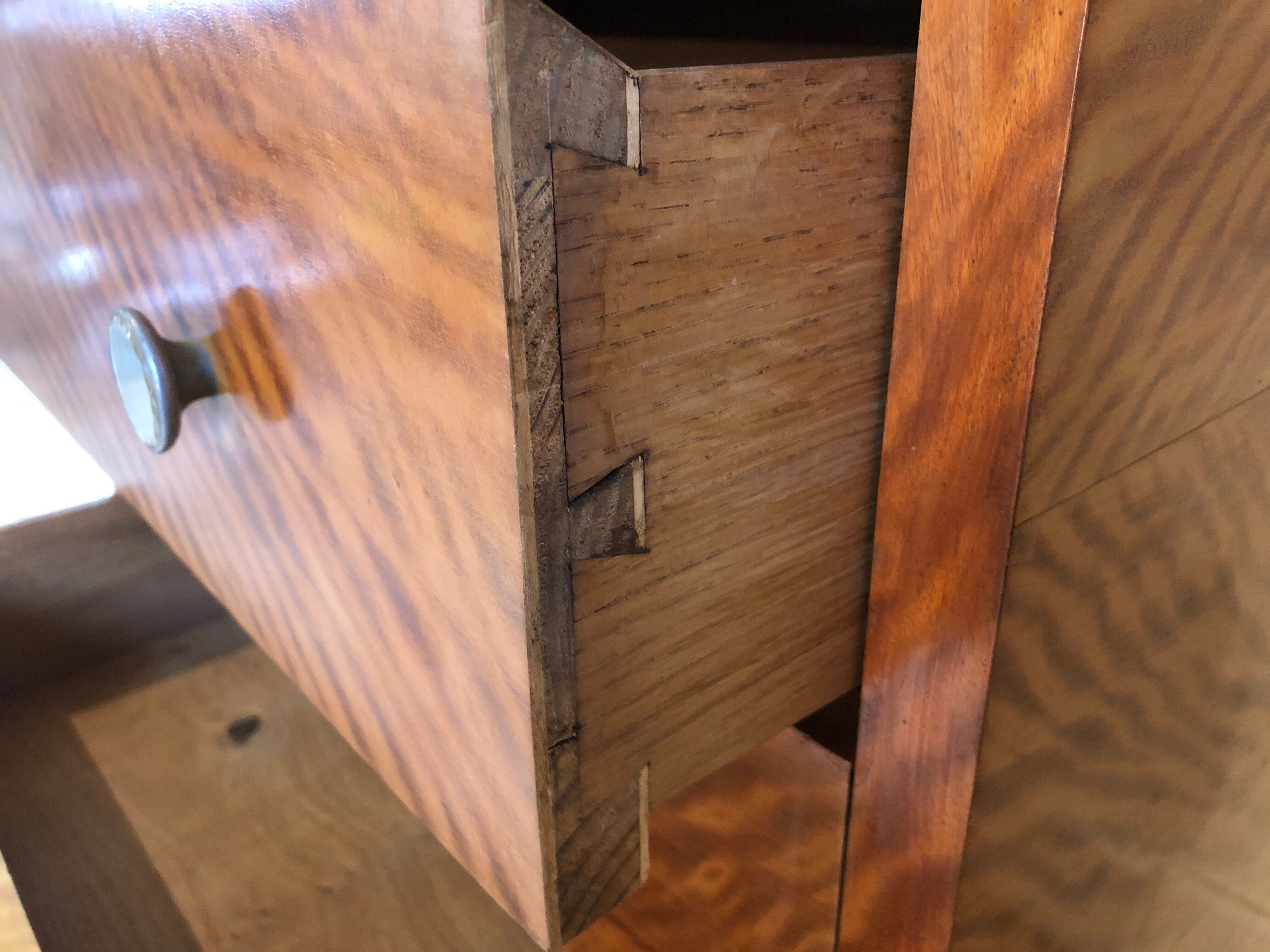 Storage unit art deco style in burled satinwood